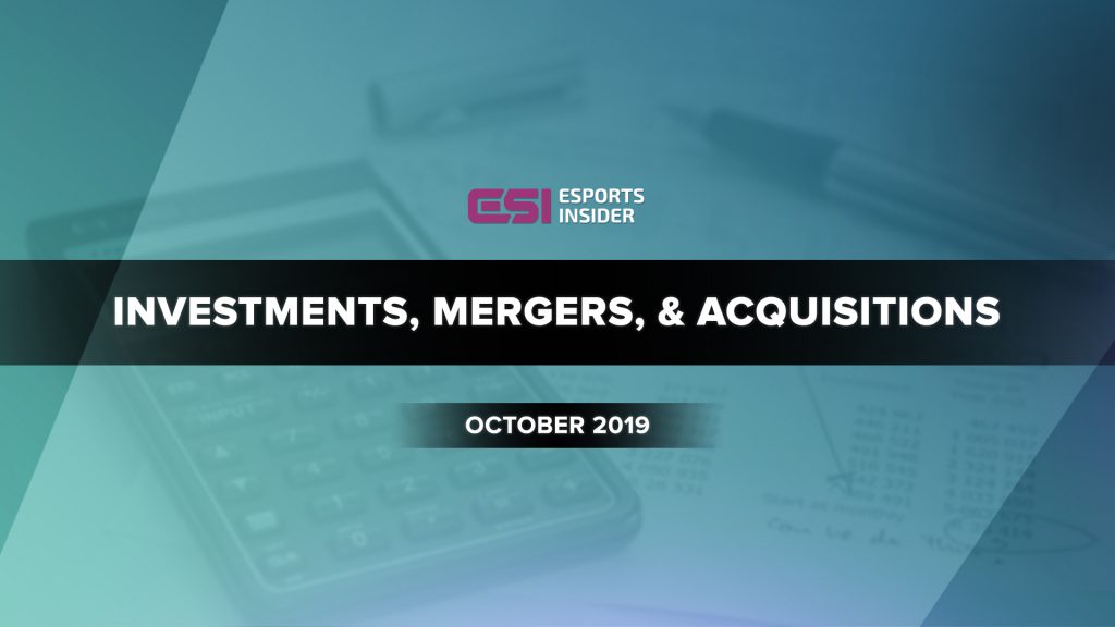 investments, mergers, and acquisitions October 2019