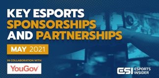 Esports sponsorships and partnerships May 2021