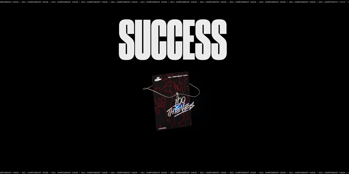100 Thieves 2021 Championship Chain digital collectible