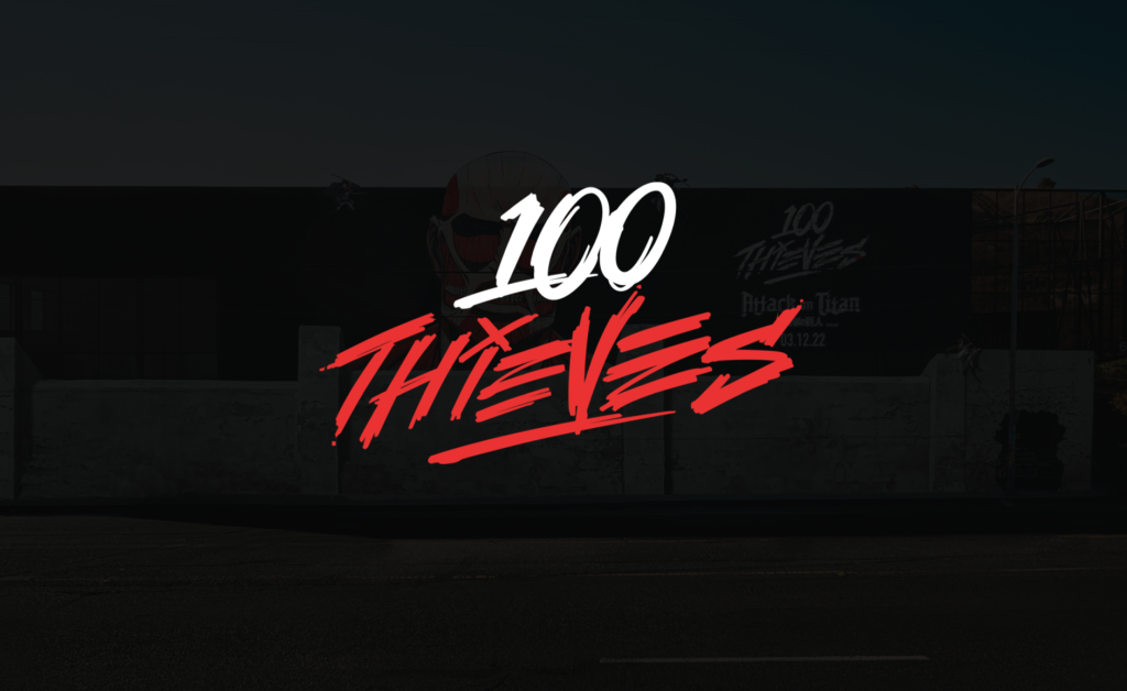 100 thieves logo black background