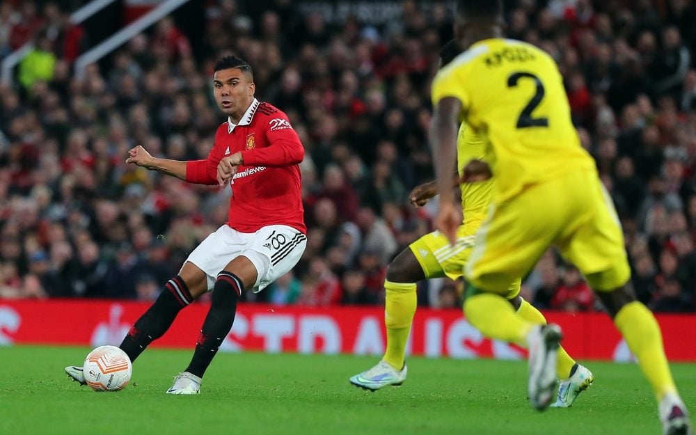 Casemiro playing for his current club Manchester United
