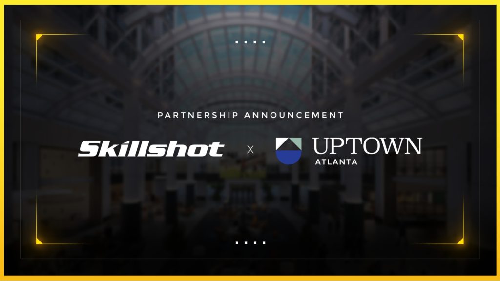 Screenshot of Skillshot Media and Uptown Atlanta Logos on a black background with a yellow border