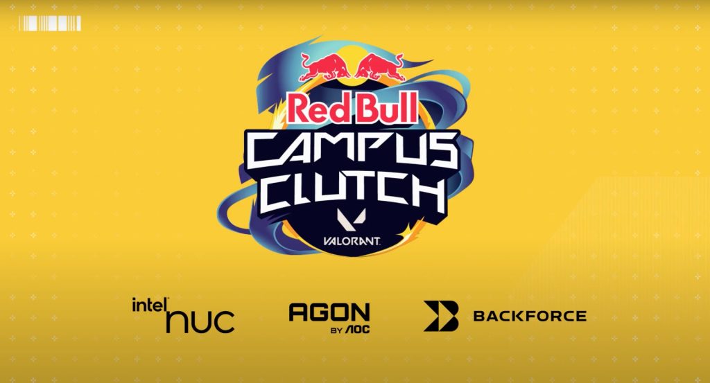 Screenshot of Red Bull Campus Clutch logo on a yellow background with sponsors underneath