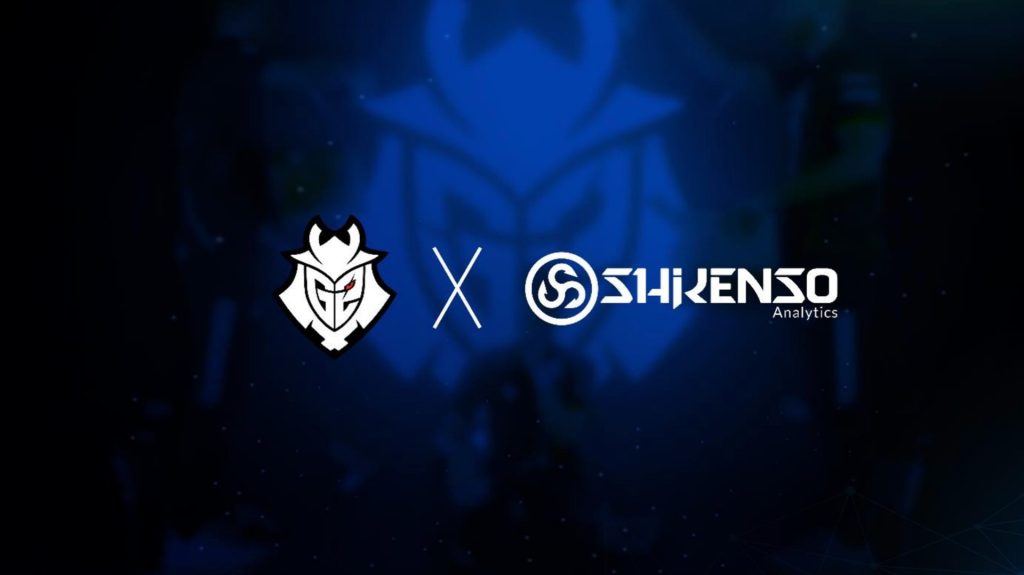 Screenshot of G2 Esports and Shikenso Analytics logos on dark blue and black background