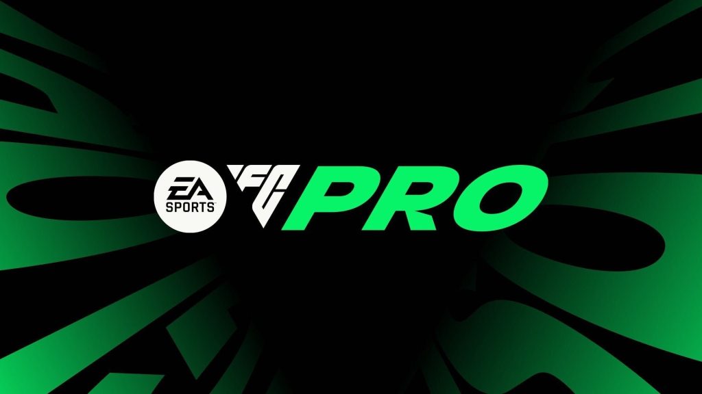 EA Sports FC Pro logo on black and green background