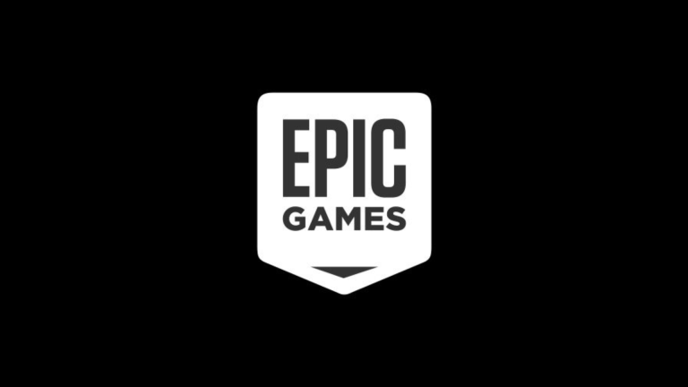epic games logo on black background