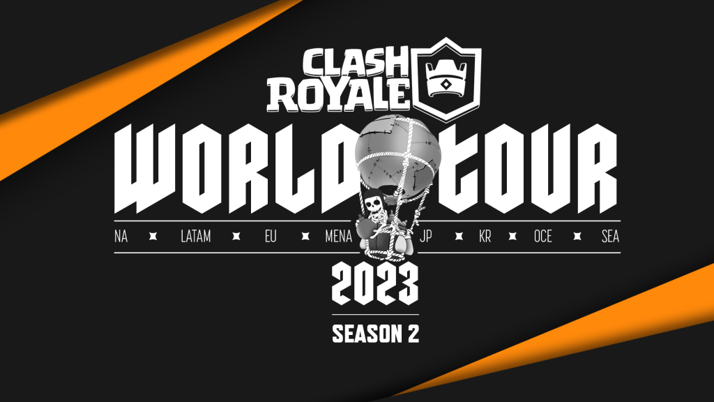 Screenshot of LPL Clash Royale World Tour logo on black and orange background