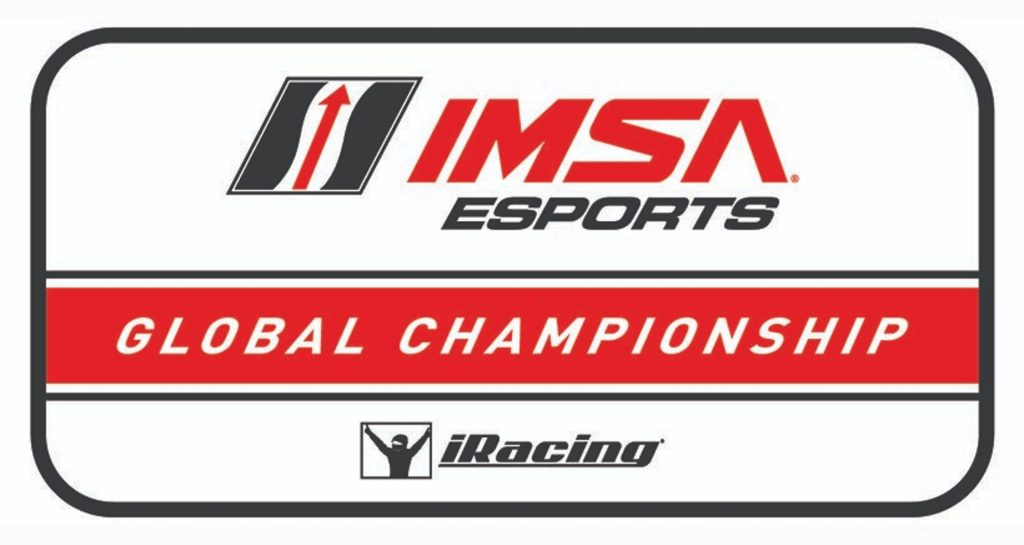 Screenshot of IMSA Esports Global Championship logo with iRacing logo below