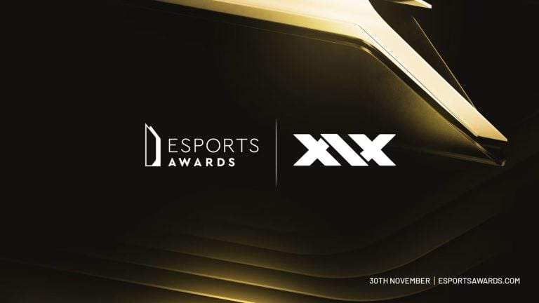Image of Esports Awards and XIX Vodka logos on black and gold background