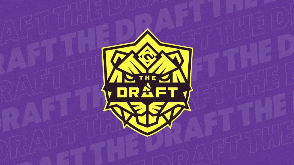 BLAST and NODWIN Gaming The Draft logo on purple background