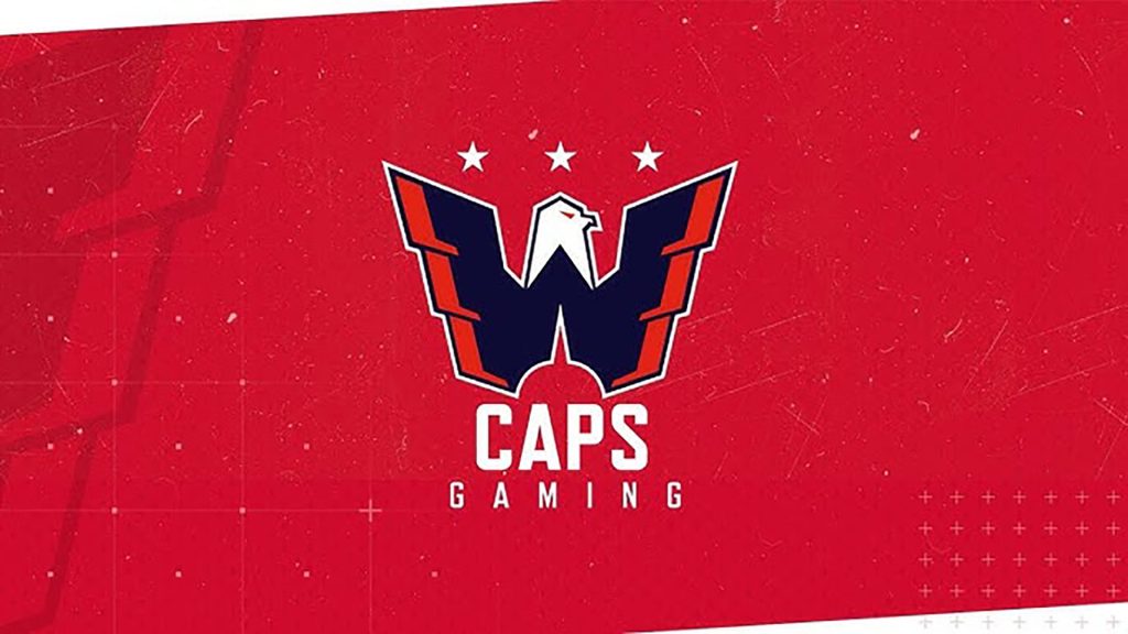Image of Caps Gaming logo on red and white background