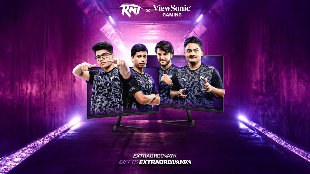 Image of Revenant Esports players inside ViewSonic monitors on a purple background