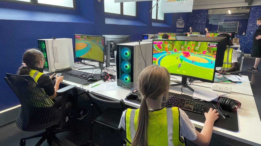 Image of children playing video games in Guild Esports facility