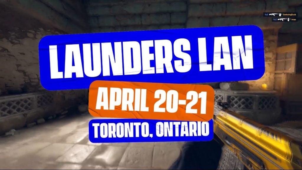 Image of Rivalry and Launders CS2 LAN tournament logo on blurred CS2 background
