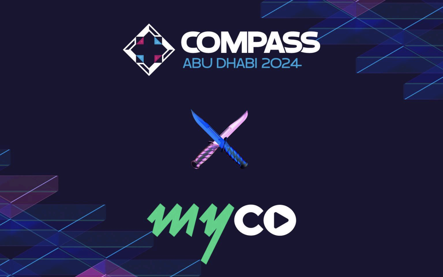 YaLLa Esports and myco logo on dark blue and purple background