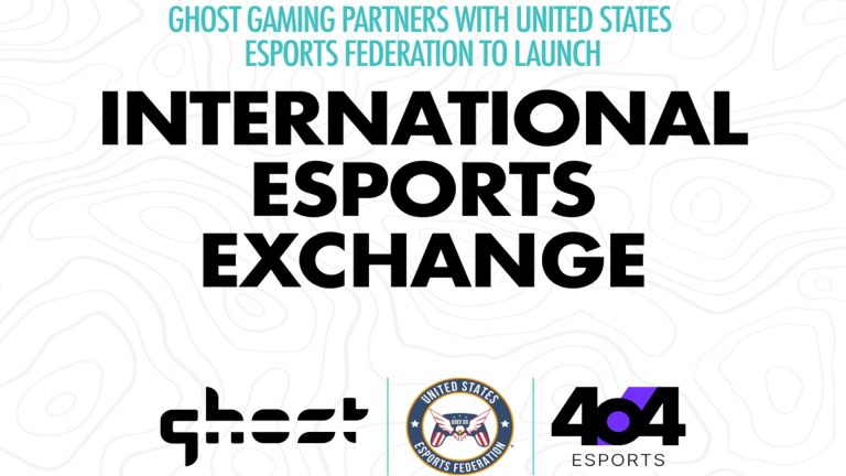 Image of United States Esports Federation, Ghost Gaming and 404 Esports logos on white background