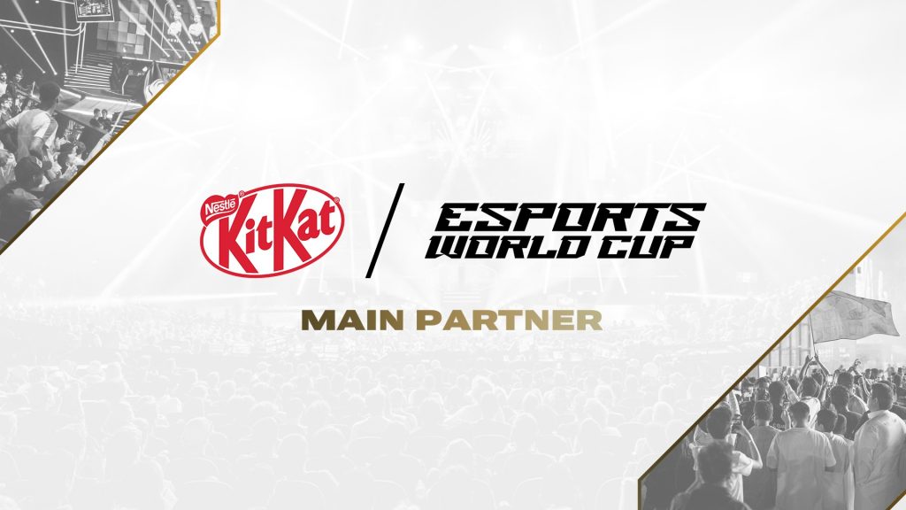 Image of KITKAT and Esports World Cup logos on white background