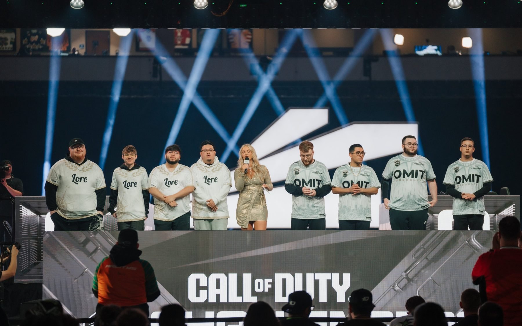 Call of Duty Challengers teams standing on a stage