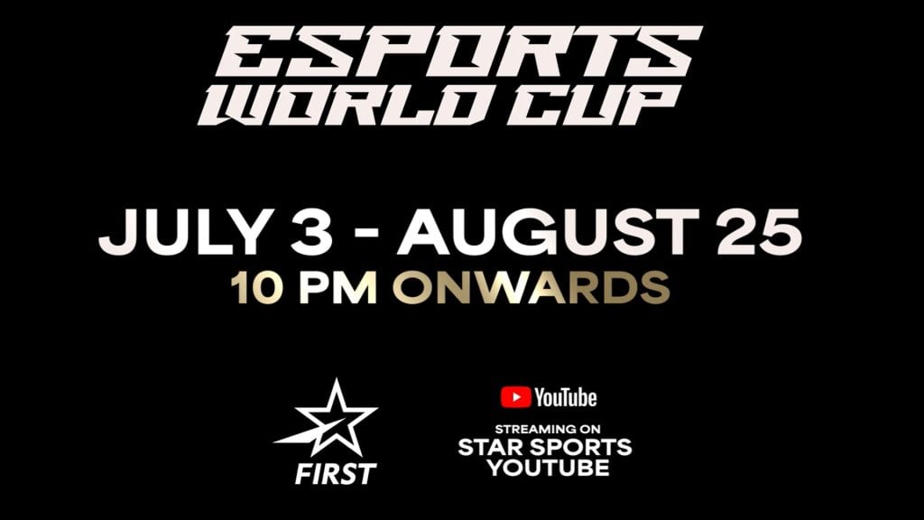 Image of Star Sports Network and Esports World Cup logos on black background