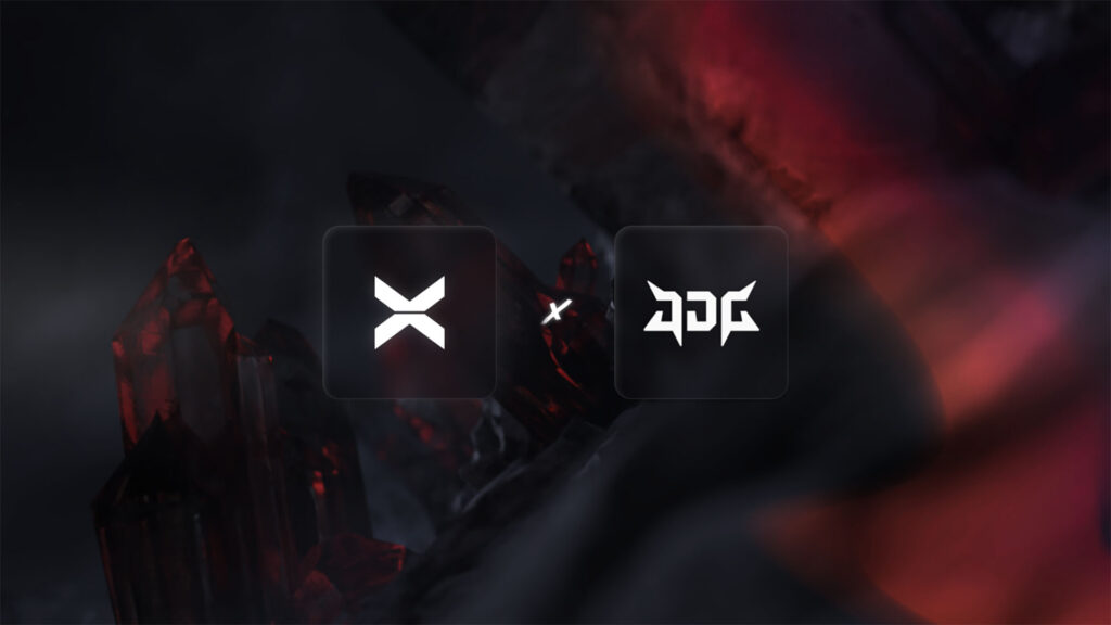 Image of JD Gaming and Xborg logos on a red and black background