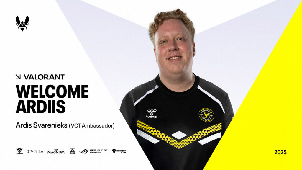 Image of Ardiis wearing Team Vitality jersey on a white and yellow background